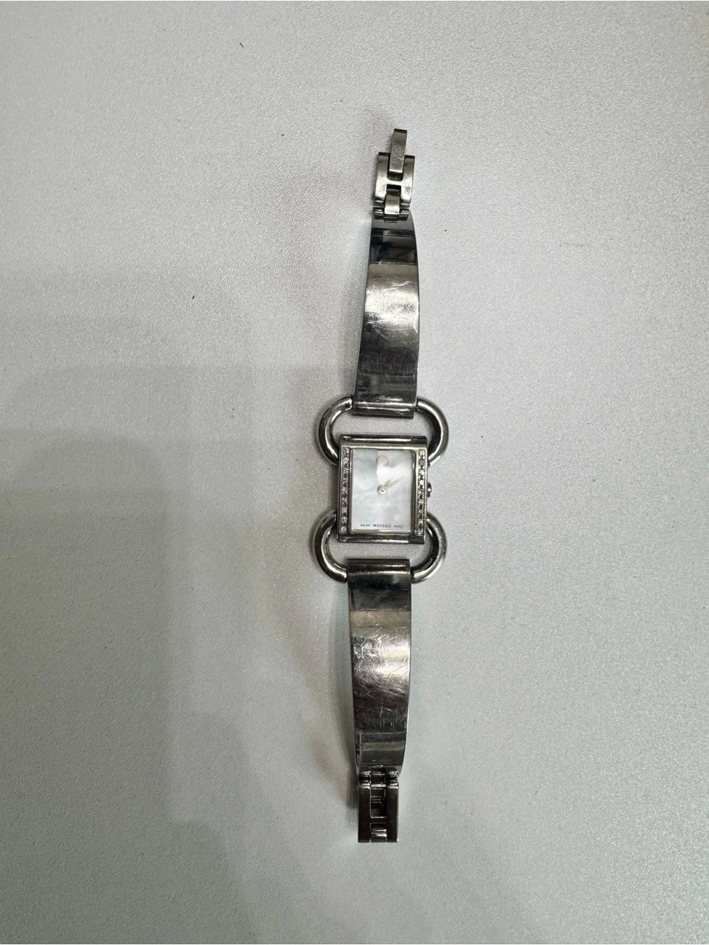 Movado Women's Silver-Tone Bracelet Watch with Mother-of-Pearl Dial